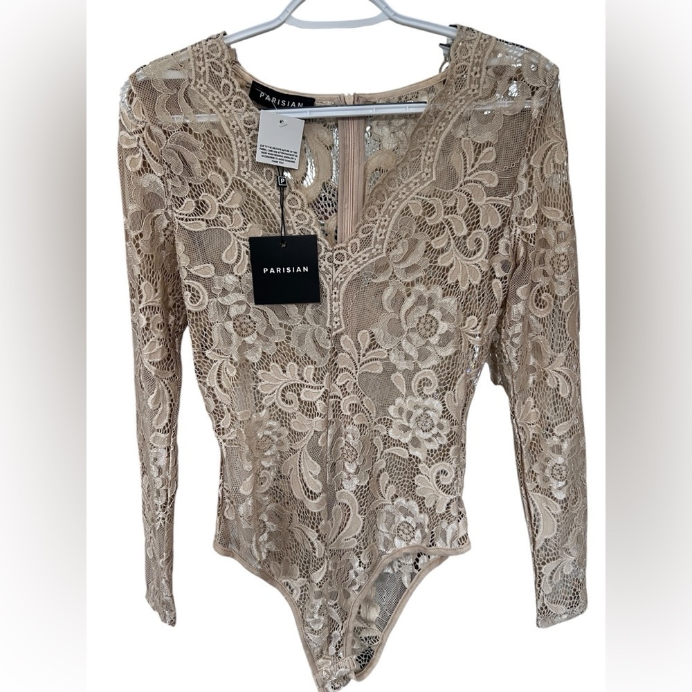 Parisian Lace Bodysuit - Tan - Picture 4 of 6